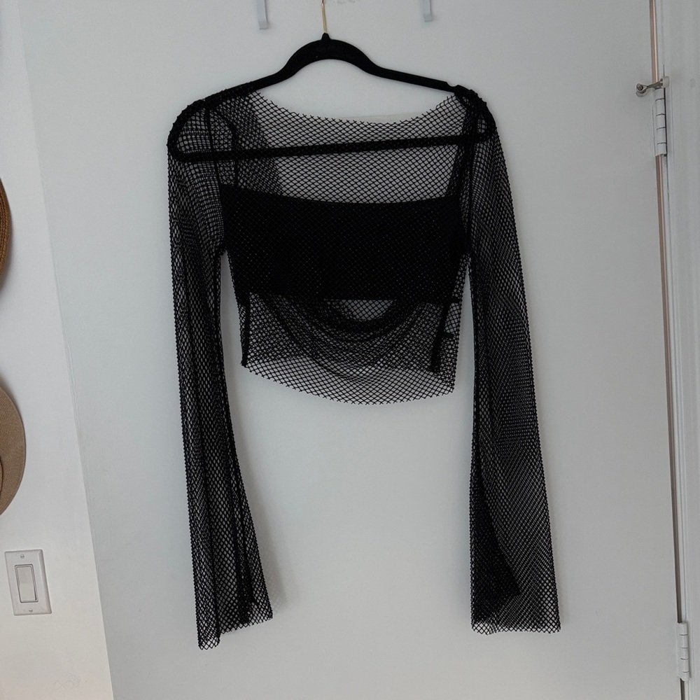 The Label black mesh shirt XS